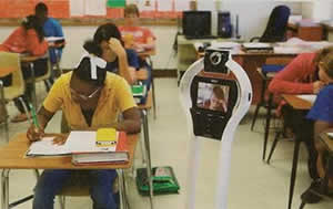 Lyndon in class using his VGo (photo credit - Sports Illustrated)